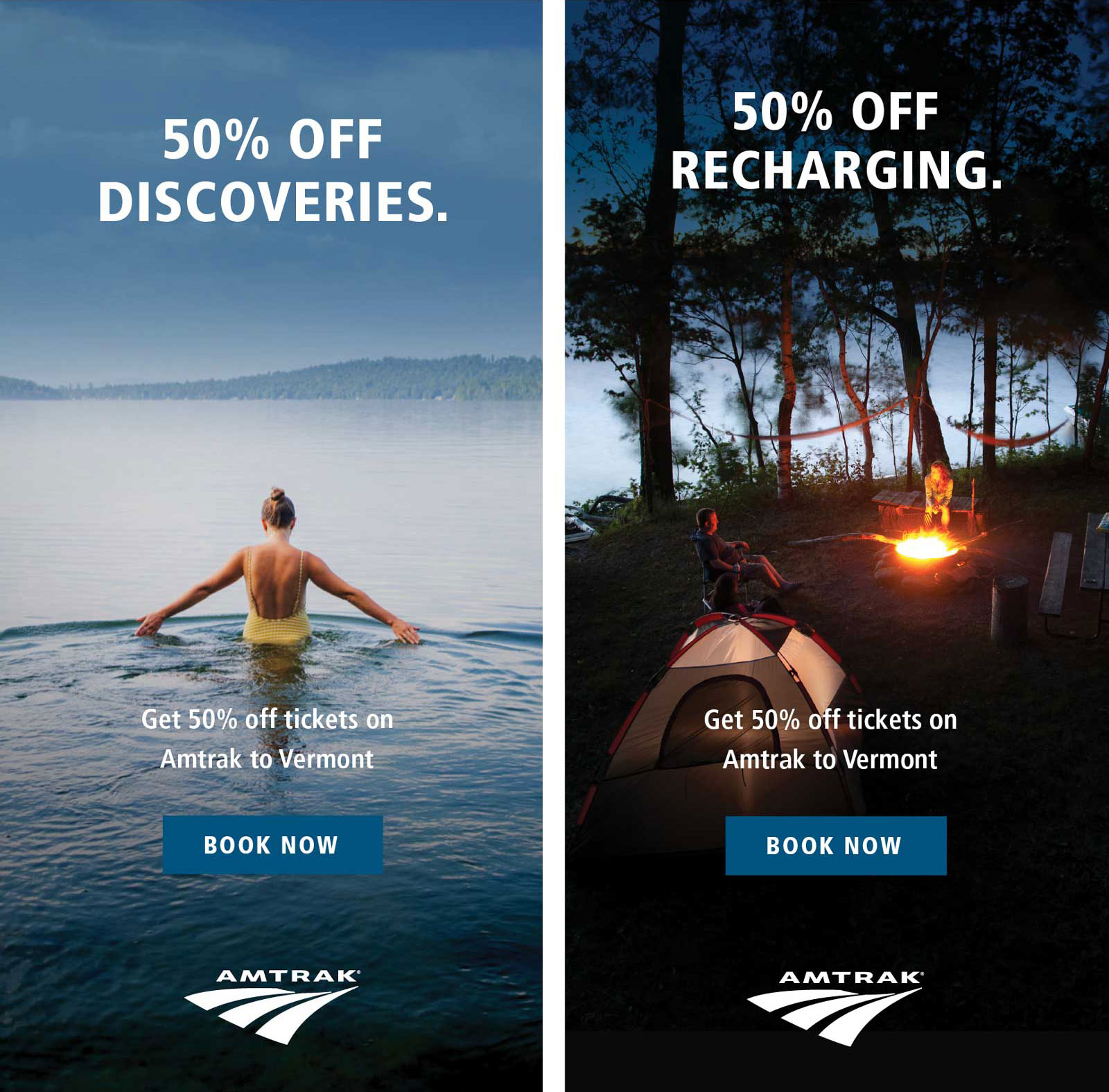 Amtrak - Get 50% off tickets.